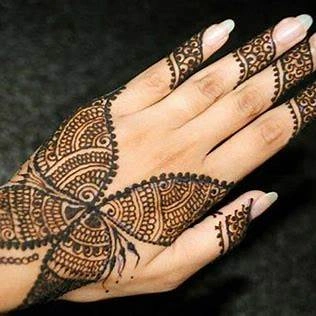 Butterfly Mehndi Design for Back Hand