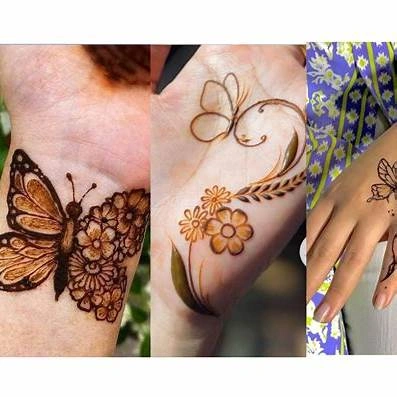 Butterfly Mehndi Design for Front Hand