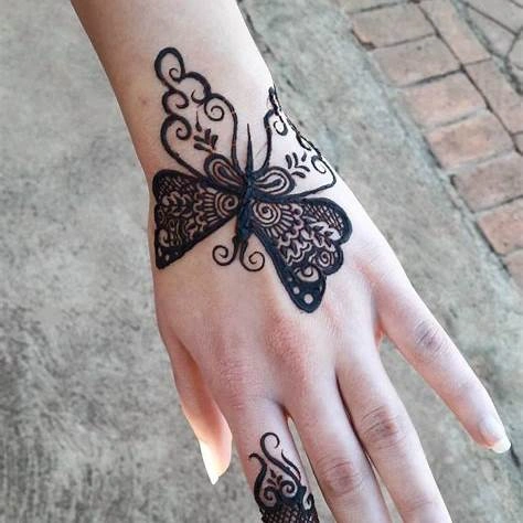 Simple Butterfly Mehndi Design