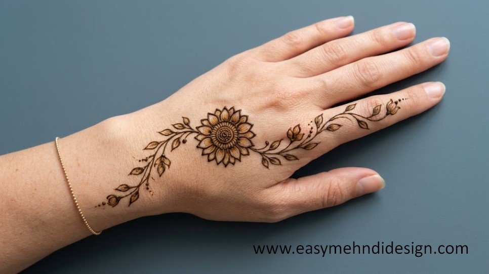 Stylish Back Hand Mehndi Design