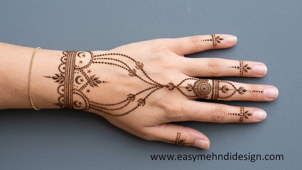Stylish Back Hand Mehndi Design