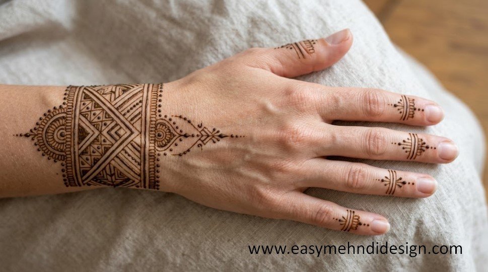 Stylish Back Hand Mehndi Design