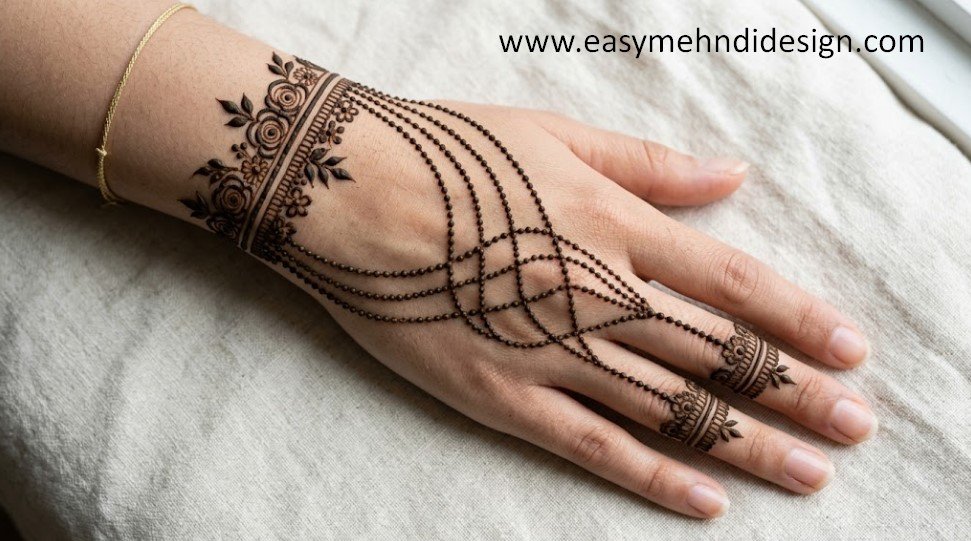 Stylish Back Hand Mehndi Design
