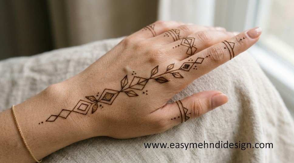 Stylish Back Hand Mehndi Design