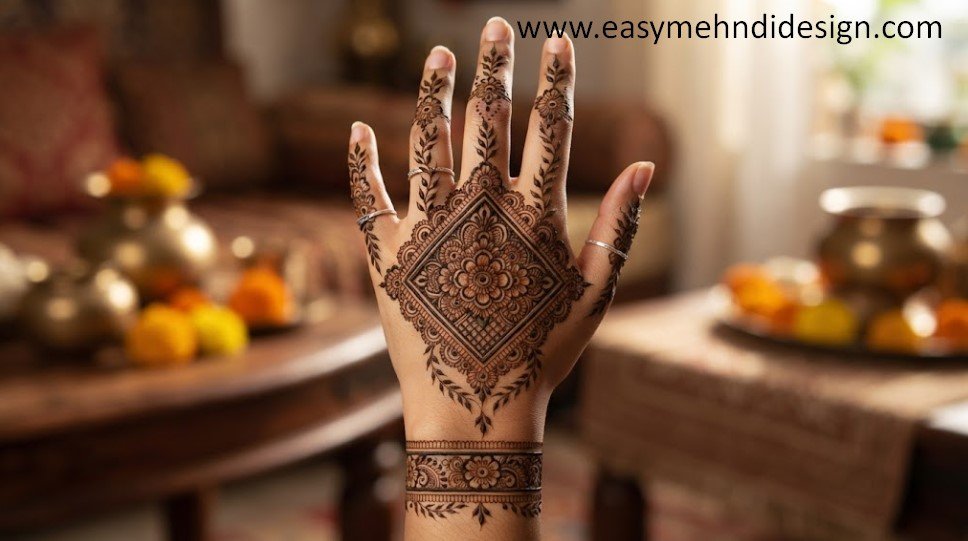 Stylish Back Hand Mehndi Design