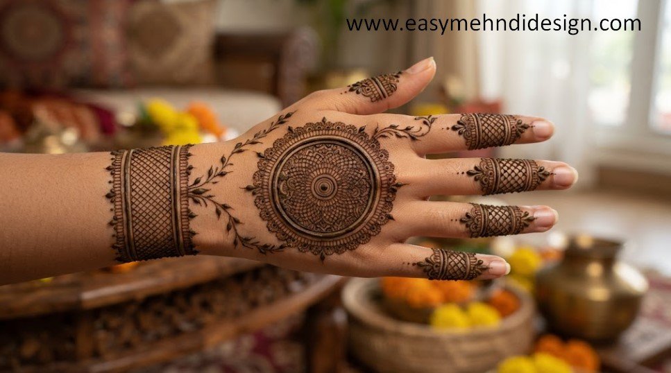 Stylish Back Hand Mehndi Design
