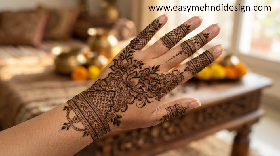 Stylish Back Hand Mehndi Design