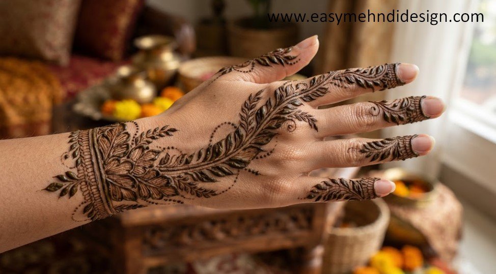Stylish Back Hand Mehndi Design