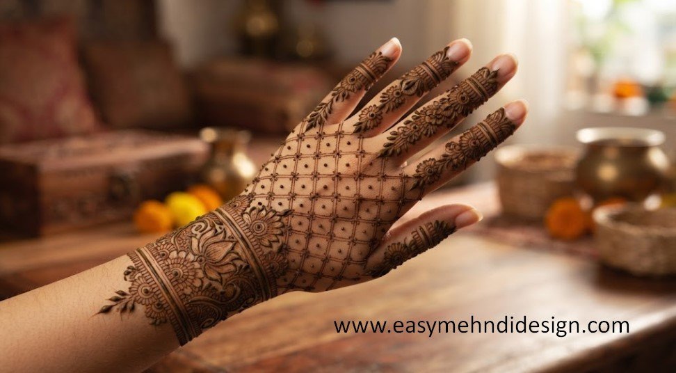 Stylish Back Hand Mehndi Design