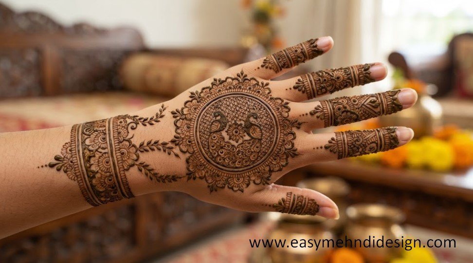 Stylish Back Hand Mehndi Design