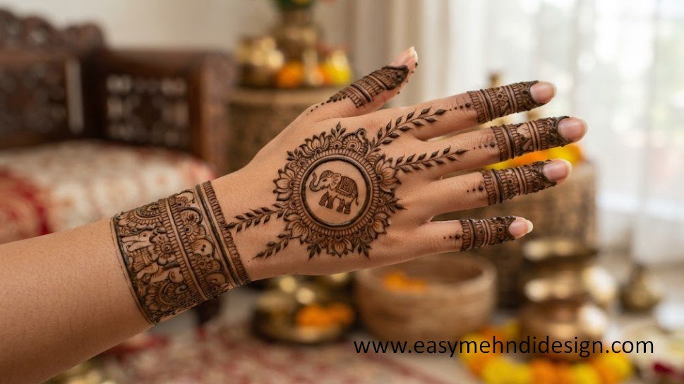 Stylish Back Hand Mehndi Design