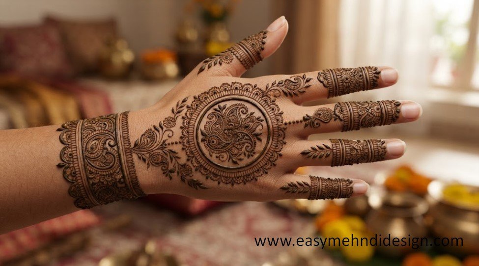 Stylish Back Hand Mehndi Design