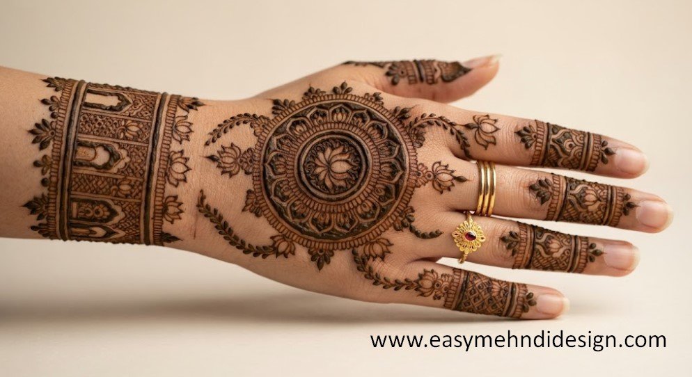 Stylish Back Hand Mehndi Design