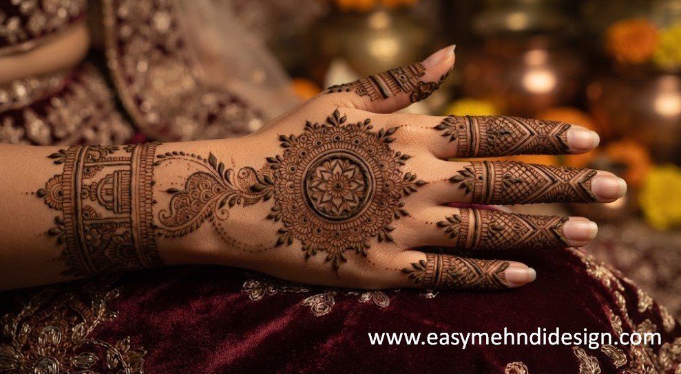 Stylish Back Hand Mehndi Design