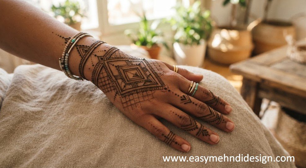 Stylish Back Hand Mehndi Design