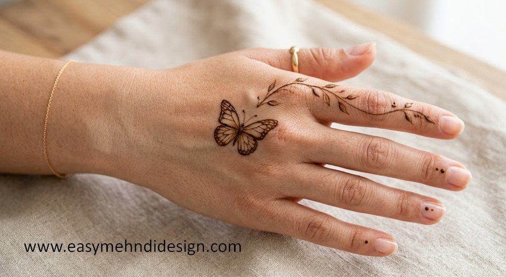 Stylish Back Hand Mehndi Design
