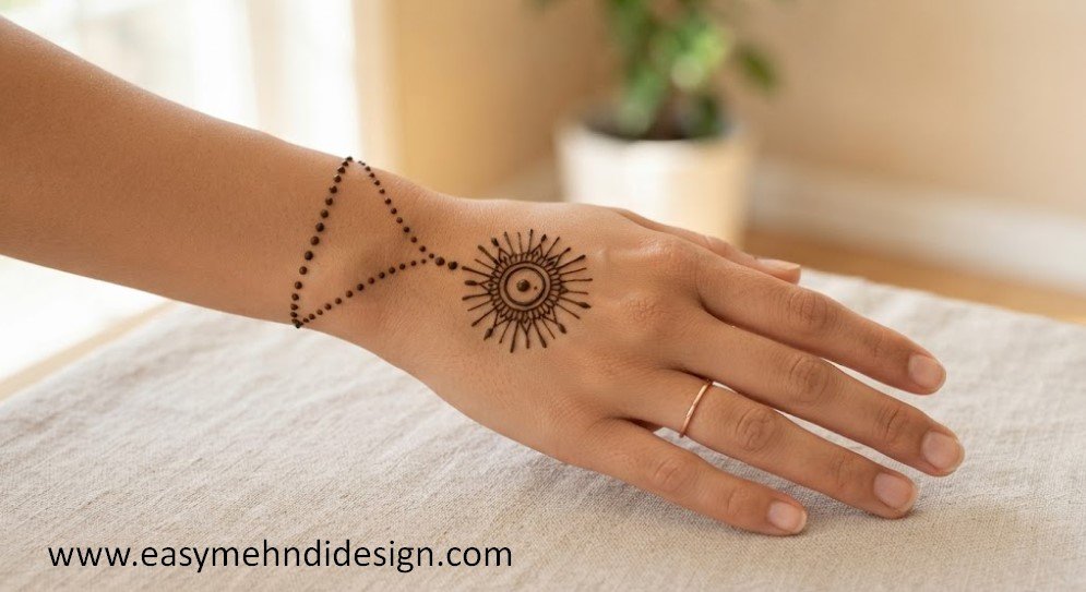 Stylish Back Hand Mehndi Design