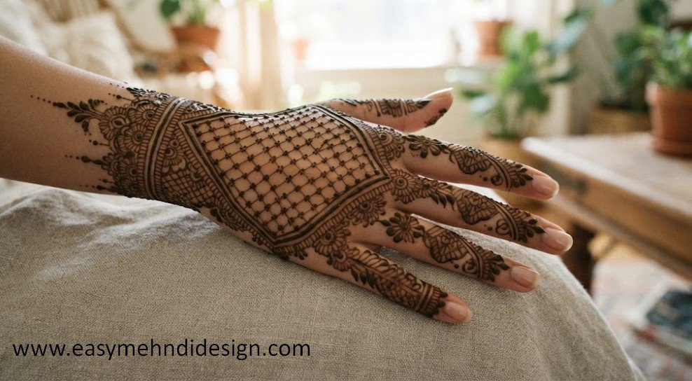Stylish Back Hand Mehndi Design