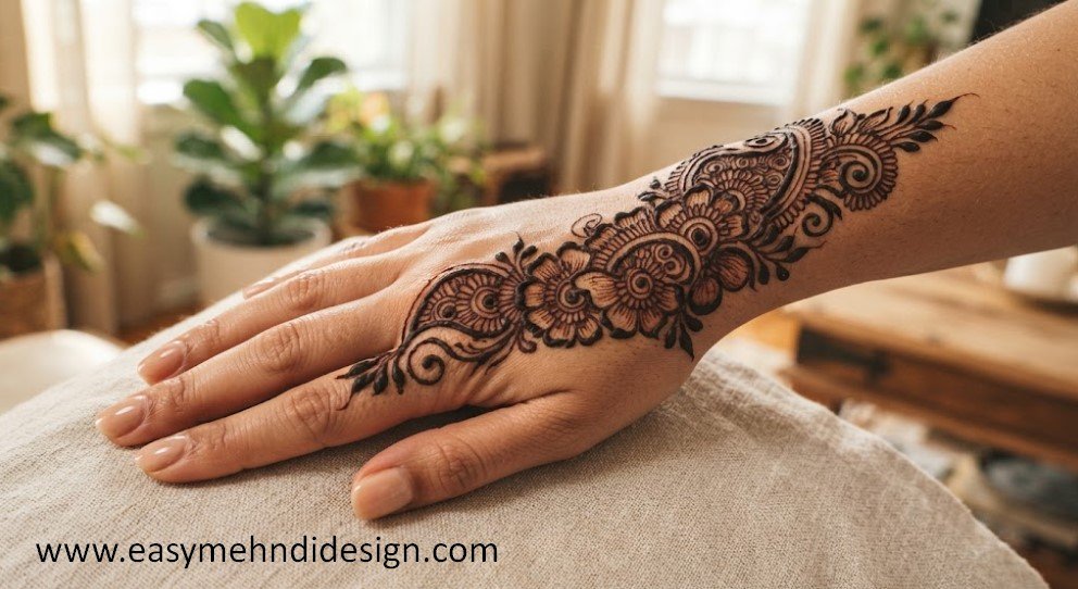 Stylish Back Hand Mehndi Design