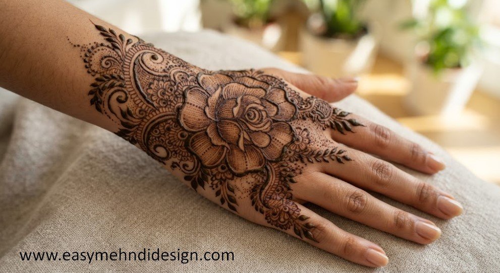 Stylish Back Hand Mehndi Design