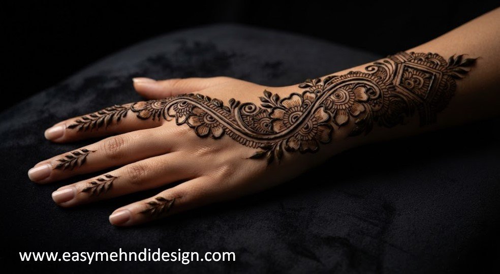 Stylish Back Hand Mehndi Design