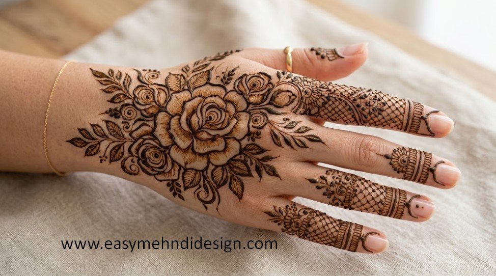 Stylish Back Hand Mehndi Design