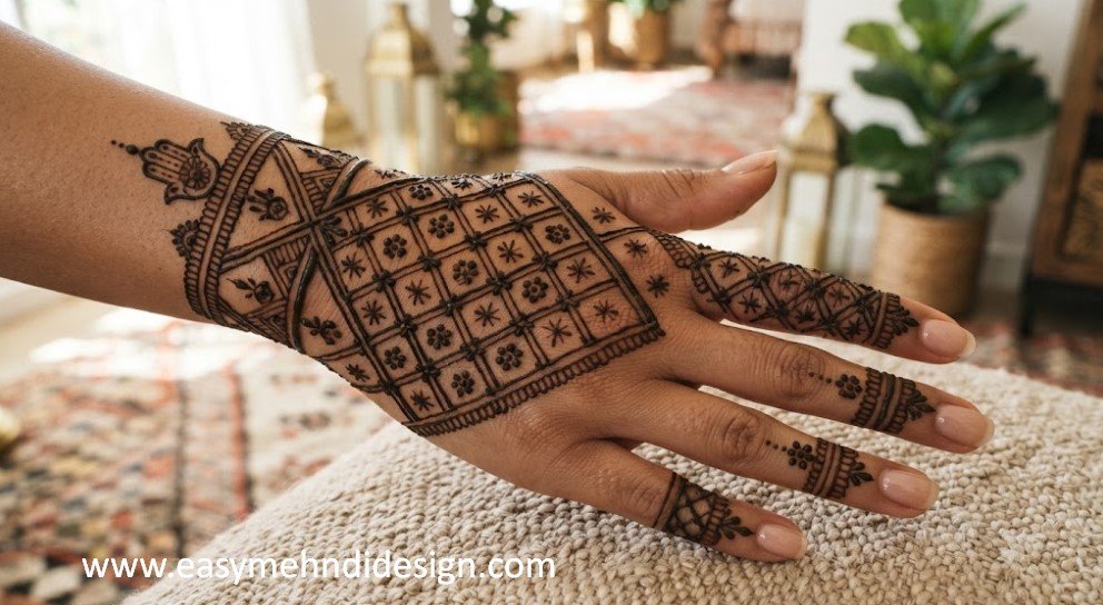 Stylish Back Hand Mehndi Design