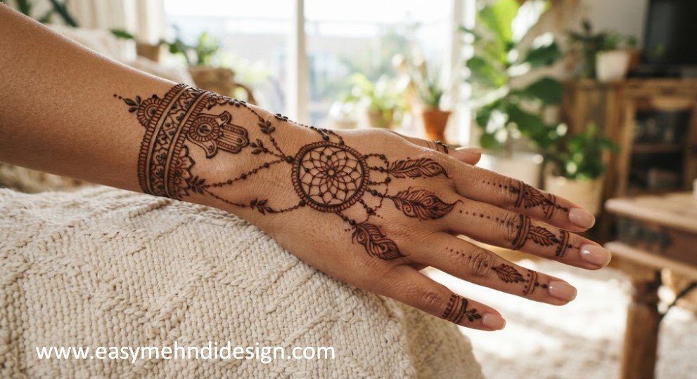 Stylish Back Hand Mehndi Design