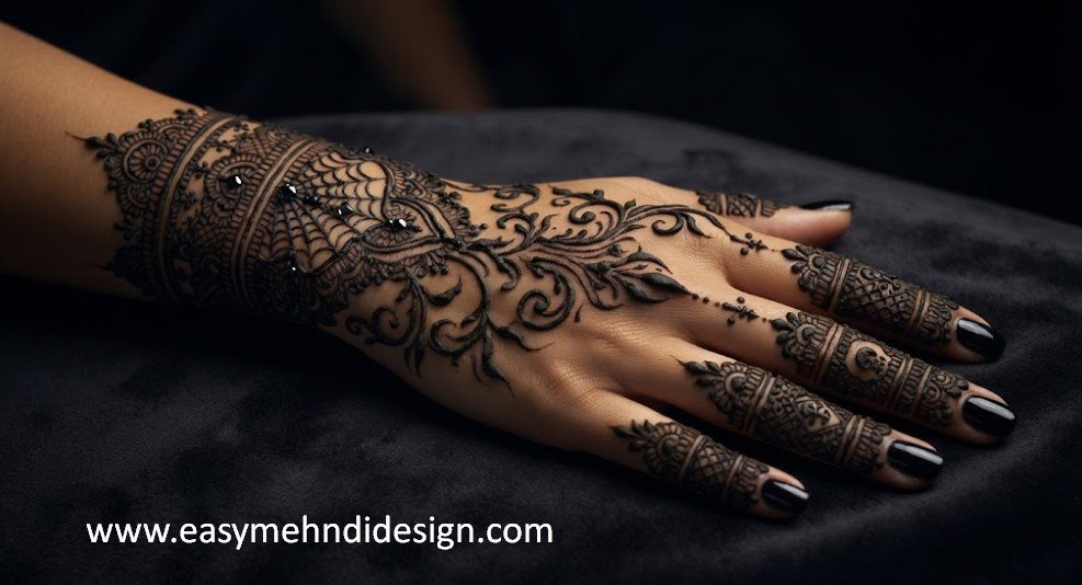 Stylish Back Hand Mehndi Design