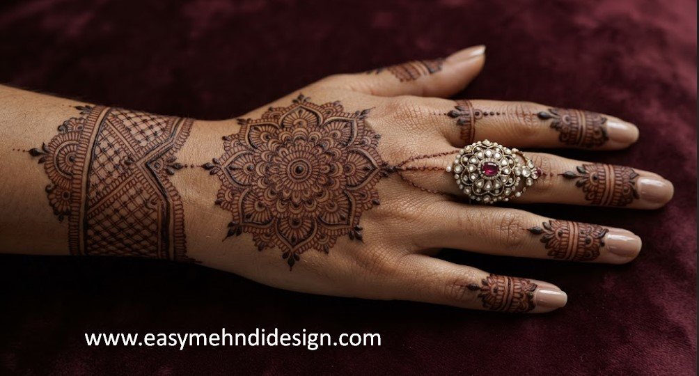 Stylish Back Hand Mehndi Design