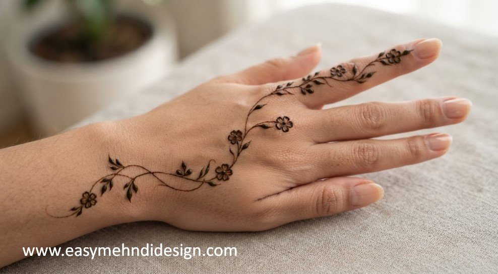 Stylish Back Hand Mehndi Design