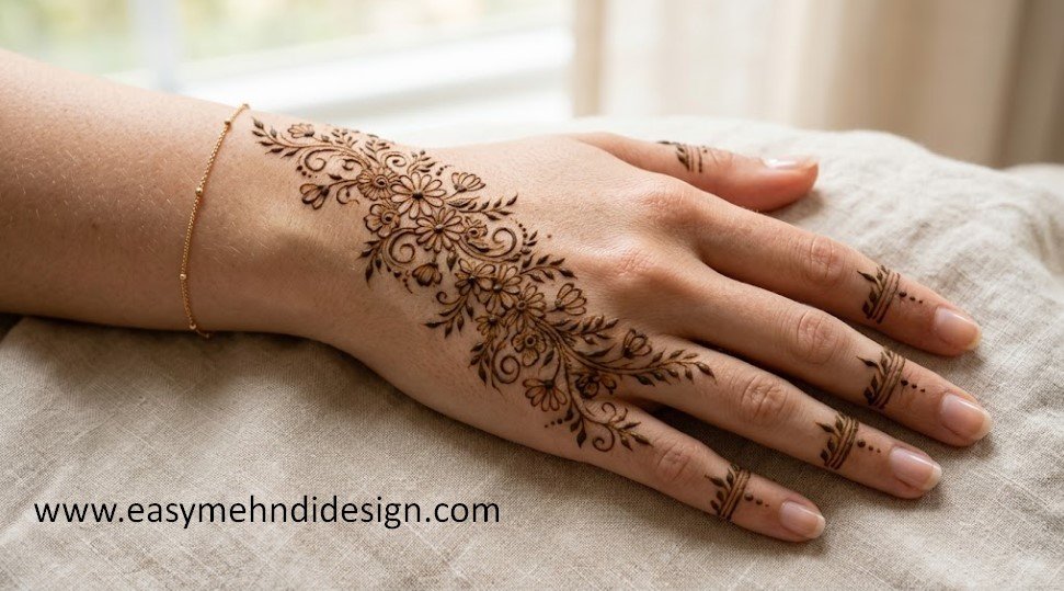 Stylish Back Hand Mehndi Design