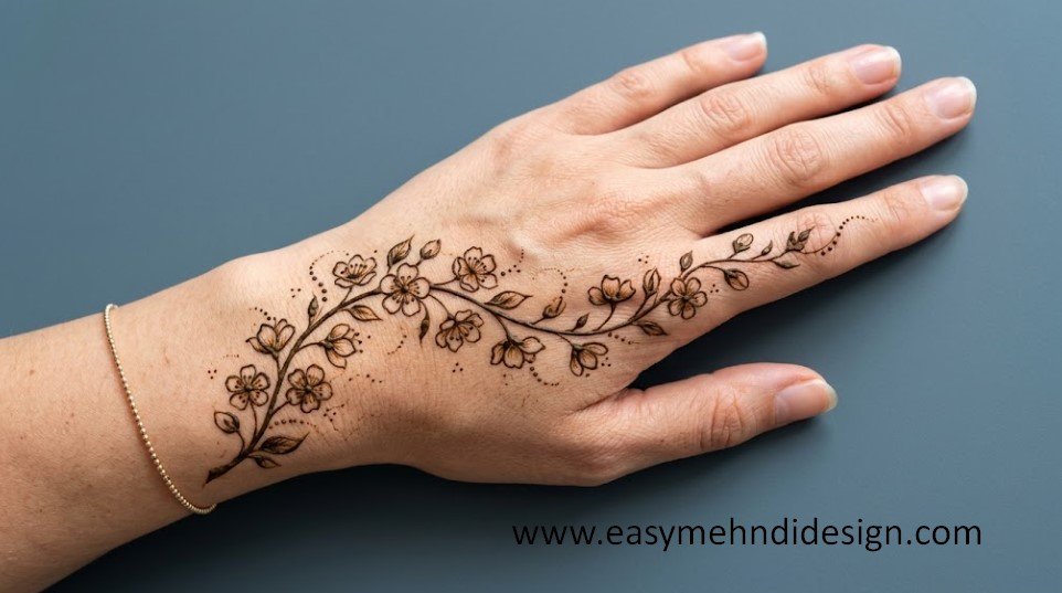 Stylish Back Hand Mehndi Design