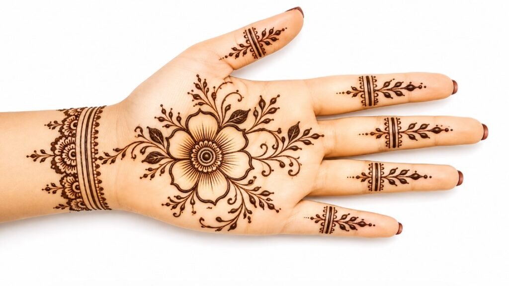 front hand mehndi design