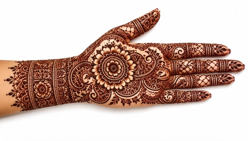 front hand mehndi design