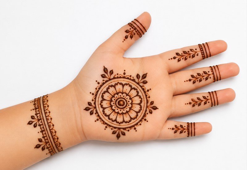 front hand mehndi design