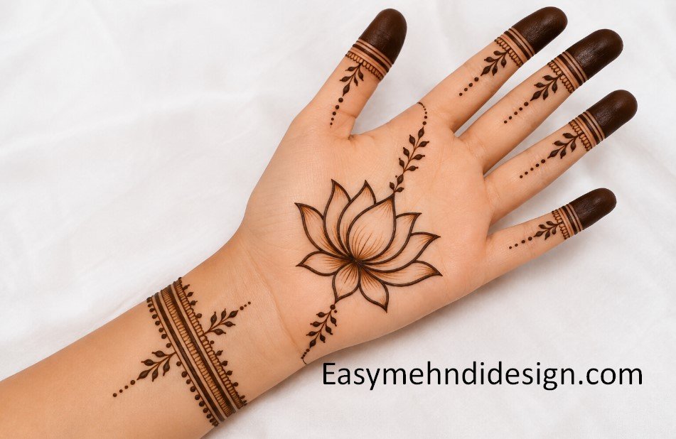 front hand mehndi design
