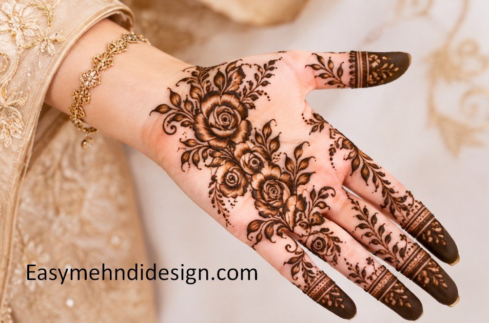 front hand mehndi design