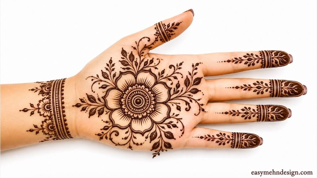 front hand mehndi design