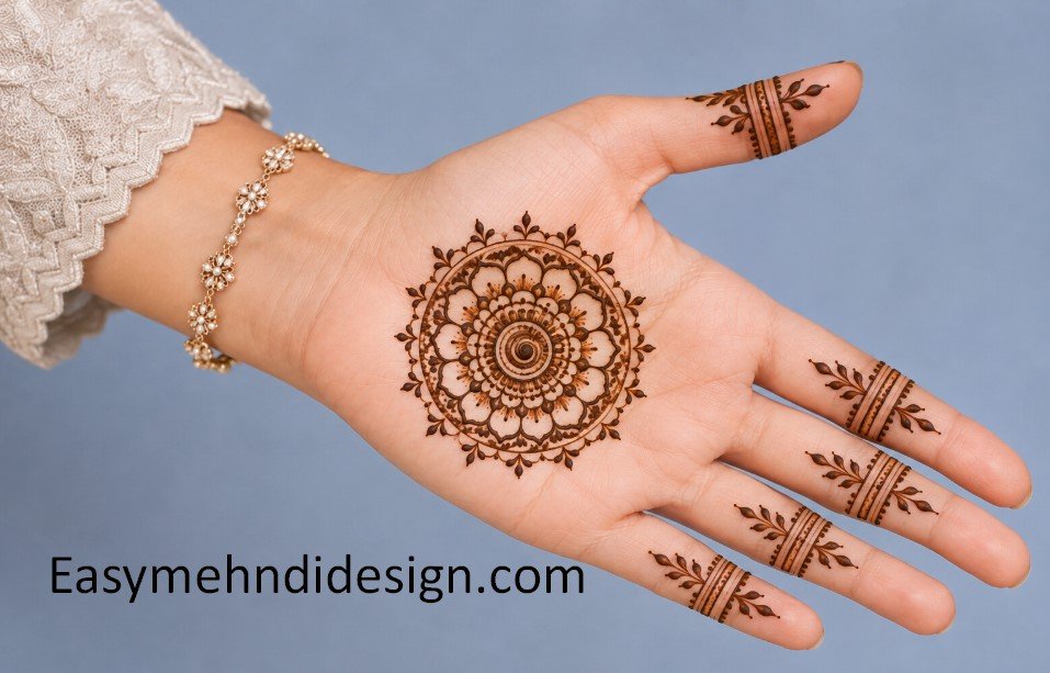 front hand mehndi design