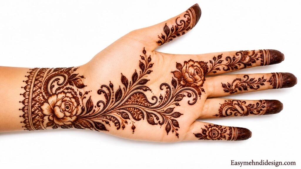 front hand mehndi design