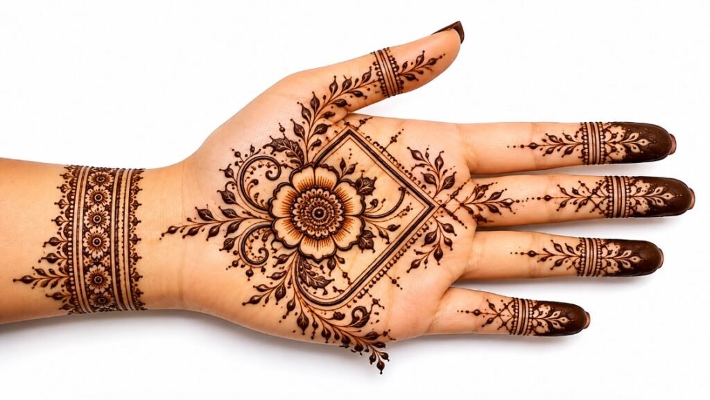 front hand mehndi design