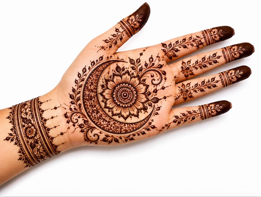 front hand mehndi design