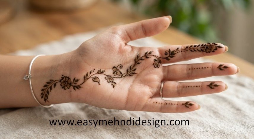 Front Hand Simple Mehndi Design