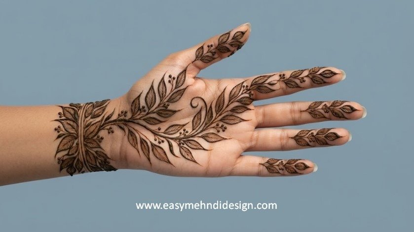 Front Hand Simple Mehndi Design