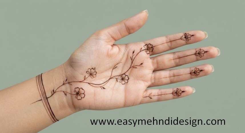 Front Hand Simple Mehndi Design