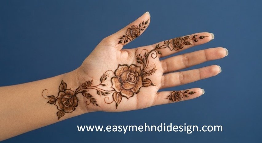 Front Hand Simple Mehndi Design